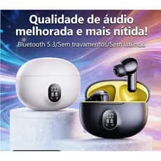 S510 Fones De Ouvido Sem Fio Bluetooth Display Digital LED Cancelamento Ruído Jogos Controle Toque