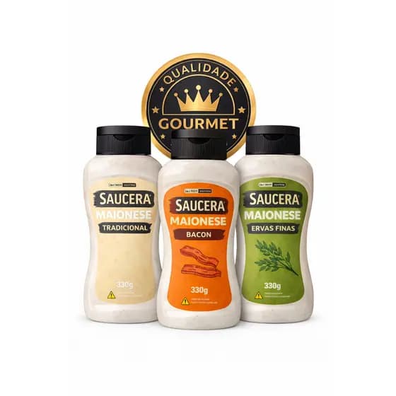 Maionese Defumada Gourmet Saucera 330g – Cremosa, Sabor Premium - Escolha 3 sabores