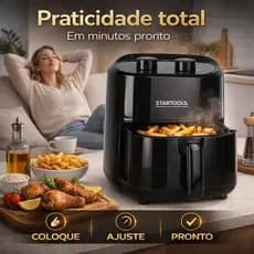 Air Fryer Elétrica 3,4L 1200W – Fritadeira Sem Óleo Econômica e Super Crocante