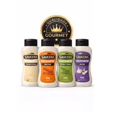KIT 4 Maioneses Gourmet Saucera 330g – Cremosa, Sabor Premium - Escolha 4 sabores