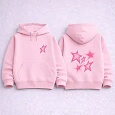 Blusa de Frio Infantil com Capuz Estampa Estrelas Confortável Quentinha Casual