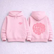 Moletom Infantil Feminino com Capuz Estampa Good Vibes Quentinho Confortável