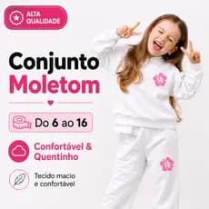 Conjunto Moletom Infantil Canguru Floral com Capuz Quentinho e Confortável
