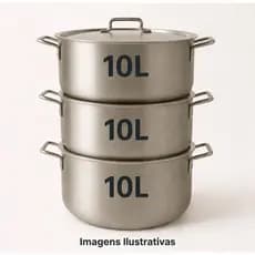 Jogo de Panela Feijoada Caldo de Alumínio 3 Peças 10L