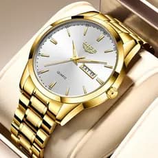 Relógio Masculino à Prova d'Água Casual com Duplo Calendário e Quartz Luminoso