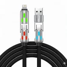 Cabo Usb - C Com 4 Em 1 Silicone Resistente 1,50m