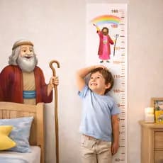 Régua de Crescimento Infantil Bíblica Crescendo Com a Graça Decorativa