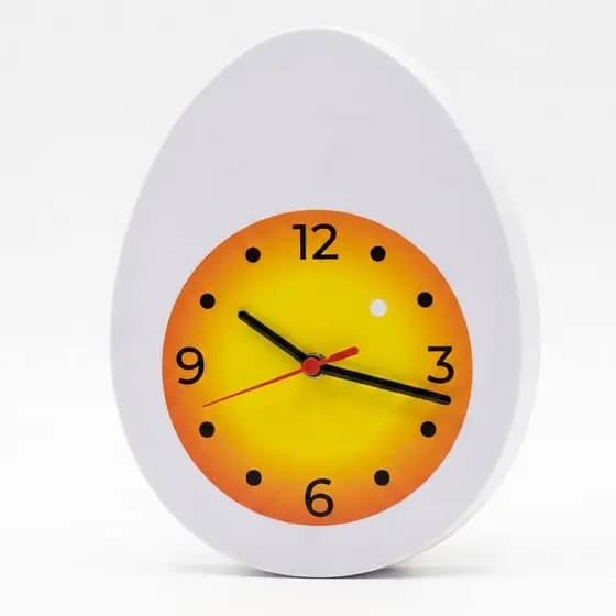 Relógio De Parede Analógico Decorativo Ovo Cozido MDF Para Cozinha e Área Gourmet Relógio De Cozinha