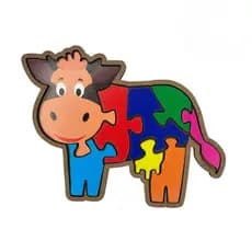 Brinquedo Educativo Quebra Cabeça Infantil Vaca Vaquinha MDF Divertido Barato Jogo Pedagógico