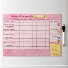 Planner Infantil Magnético De Rotina Semanal Quadro Personalizado Geladeira Com Caneta Imã