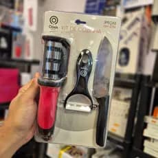 Kit de Cozinha 3 Peças Oásis – Faca, Descascador e Amolador
