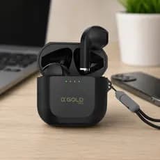Fone Bluetooth SEM FIO α’Gold Pro FN-B02 V5.4 Com Base Carregadora - PRETO