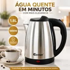 Chaleira Eletrica Inox 127/220V 1,8 Litros Potencia 1000w Rápido Aquecimento Design Moderno e Durável