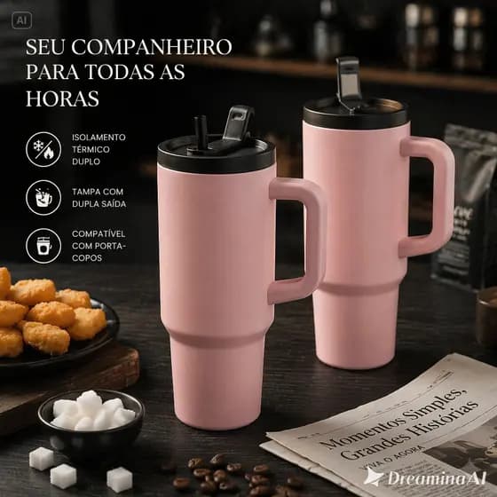 Garrafa Térmica 710ML Premium 316 Inox - Anti-Vazamento, Ideal para Café e Água