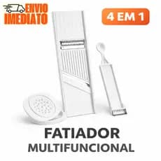 Ralador Mandoline Fatiador de Legumes 4 em 1 Cortador Descascador Boleador Aço Inox