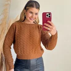 Blusa Tricot Feminina Elegante Suéter Feminino Moderno Blusa Feminina Casual Chic Estilosa Suéter Feminino Blogueira