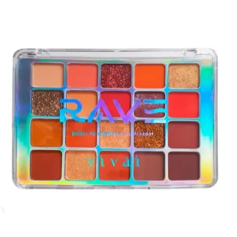 Paleta RAVE 20 Cores Profissional | Matte + Glitter Ultra Pigmentada