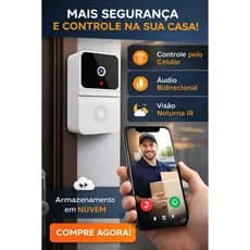 Campainha Câmera Wi-Fi HD | Monitoramento em Tempo Real no App iOS/Android