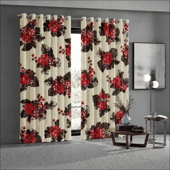 Cortina Rústica Estampada e Lisa 3,00 x 2,60 Sala e Quarto Decoração Elegante Alta Qualidade
