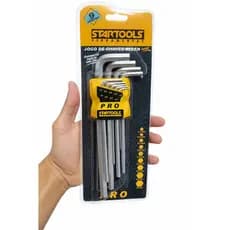 Jogo Chave Allen Longa 1,5mm  a 10mm  Aço Carbono