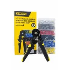 Kit Alicate Crimpar Box com 1900 Terminal Ilhós 0.25 a 6mm²