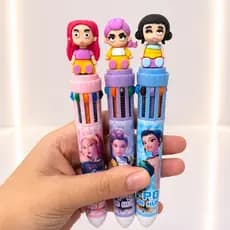 Guerreiras do K-Pop: Caneta Esferográfica 10 Cores | Kit Caderninho de Bolso+Caneta Esferográfica 4 cores | Presente