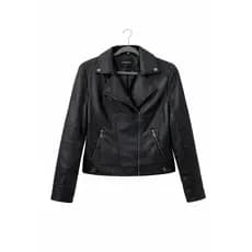 Jaqueta Feminina Couro Sintético Biker Estilosa Inverno Facinelli by Moon City 640481