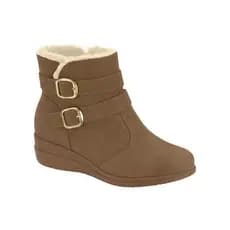 BOTA FEMININA ANABELA BAIXA  CANO CURTO PELINHO INTERNO MODARE