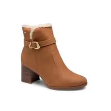BOTA FEMININA  SALTO GROSSO ANKLE BOOT CANO BAIXO COM PELINHO ESTILOSA DAKOTA ORIGINAL