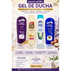 GEL DE DUCHA INSTITUTO ESPAÑOL 750ML E 1250ML HIDRATANTE IMPORTADO – AVEIA, KARITÉ, SUAVE E AROMATERAPIA