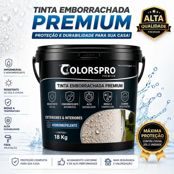 Tinta Emborrachada ColorsPro 18KG Impermeabilizante Hidrorepelente Premium Várias Cores