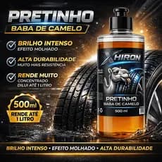 Pneu Pretinho Baba de Camelo 500ml Xhiron Brilho Intenso Efeito Molhado