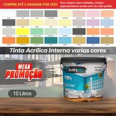 Tinta acrílica 10 litros ColorsPro, Sem cheiro e Antimofo - alta cobertura 33 cores disponíveis
