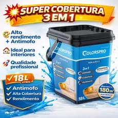 Tinta acrílica 18 litros ColorsPro - Sem cheiro e com Antimofo Varias cores - Alta cobertura