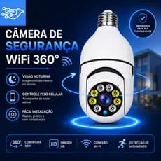 Câmera De Segurança Com Lâmpada Sem Fio App V360 Pro Visão Noturna Wifi 2.4G