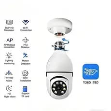 Câmera De Segurança 360 ° Visão Noturna Completa Infravermelha Impermeável Sem Fio Wifi V360 Pro APP
