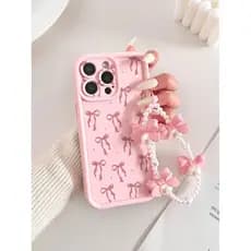 Capinha Capa Para Motorola Moto E13 E14 G04 G10 G20 G22 G24 G34 G53 G54 G84 Silicone À Prova de Choque Laço rosa