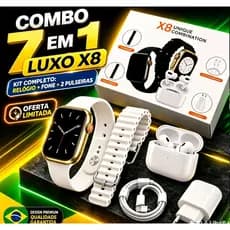 2026 Novo Smartwatch Relógio Inteligente 7 Em 1 Recursos Completos Esportivo Com Tela De Toque Completa Para IOS Android