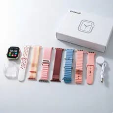 Smartwatch Feminino 7 Em 1 Alças Intercambiáveis Tela De Toque Completa Multi Tamanho 38mm 45mm 49mm Multifuncional Apti