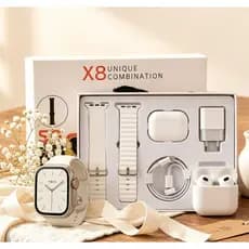 Kit Smartwatch Relógio Inteligente X8 Fones TWS 115 Combo 7 Em 1 Tela HD Monitor De Saúde SpO2