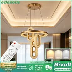 3 Cores Lustre De Cristal LED Com Controle 110V-220V Pendente Luminaria Teto Decoração Nórdica de Luxo
