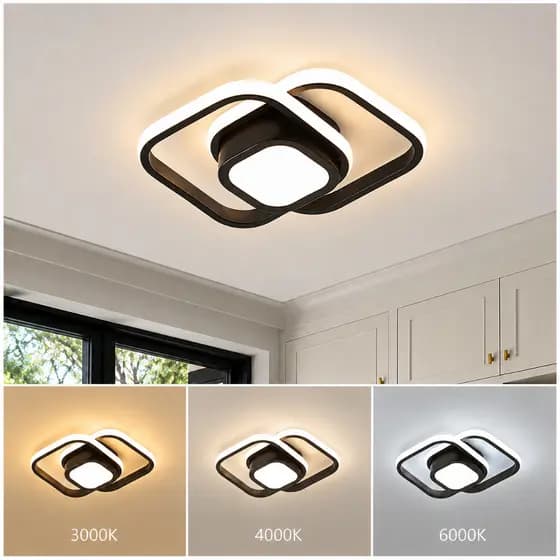110V-220V Plafon Plafon LED Quadrado 3 Cores 36W Luminária De Teto Banheiro Corredor Quarto Cozinha  Sala de Estar