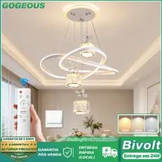3 Cores 110V-220V Lustre De Teto de Cristal LED Luxo Nórdico Luminária De Teto Para Sala De Jantar