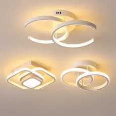 Lustre Plafon LED Moderno Luminária De Teto Grande 3 Cores Bivolt Sala Quarto Corredor