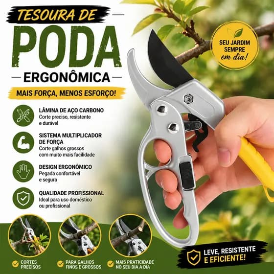 Tesoura Ergonômicas De Poda Galhos Com Multiplicador De Força Aço Carbono