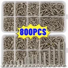 Kit 800 Parafusos Autoatarraxantes Cabeça Chata Phillips com Porcas de Travamento