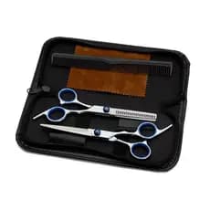 Kit 2 Tesouras Profissionais de Cabeleireiro e Barbeiro Aço Inoxidável Corte de Cabelo