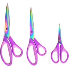 Kit Tesoura Profissional de Titânio com 3 Peças para Artesanato e Patchwork