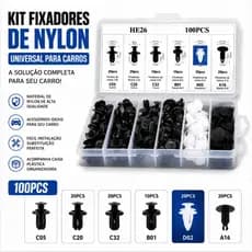 100Peças 6 Tipos de Fixador Plástico Universal para Carro Parafusos de Plástico