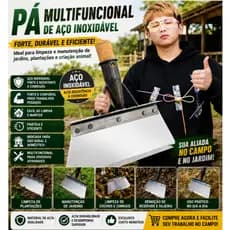 Pá multifuncional de aço inoxidável, adequada para pá de remoção de neve de jardim Pá de reprodução afiada Pá de limpeza